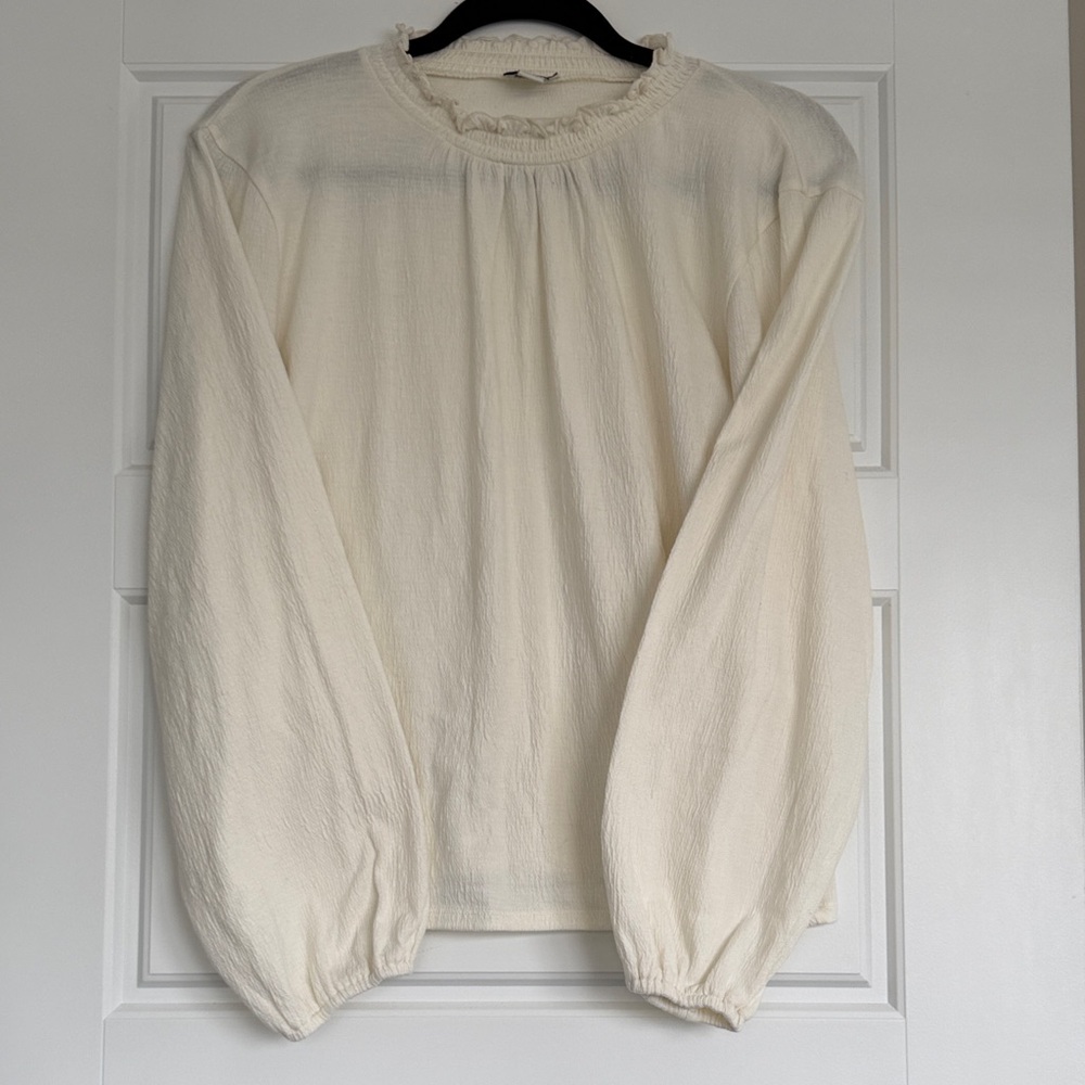 J. Crew Cream Textured Blouse